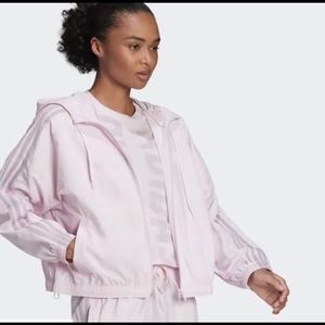 Adidas Essentials repeat logo loose fit windbreaker